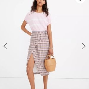 Sarong midi shirt in rainbow gingham